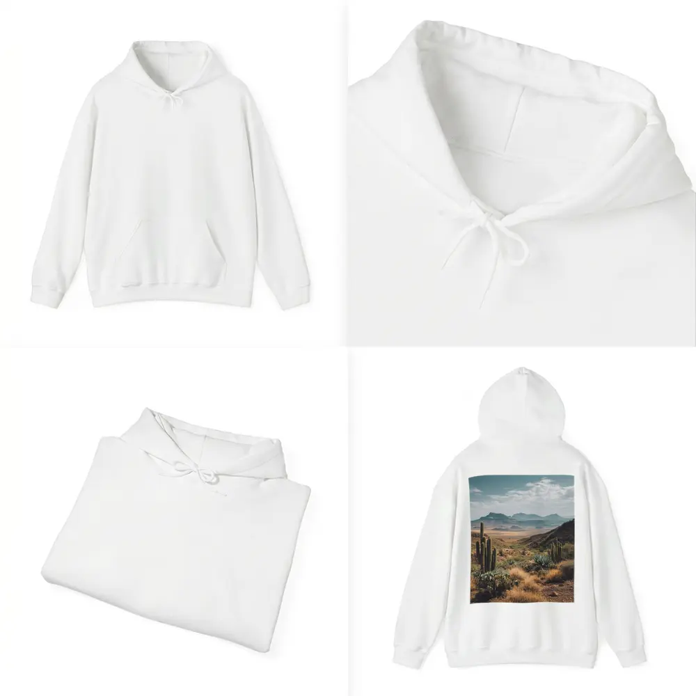 Desert Cactus Landscape With Mountain Views – Hoodies