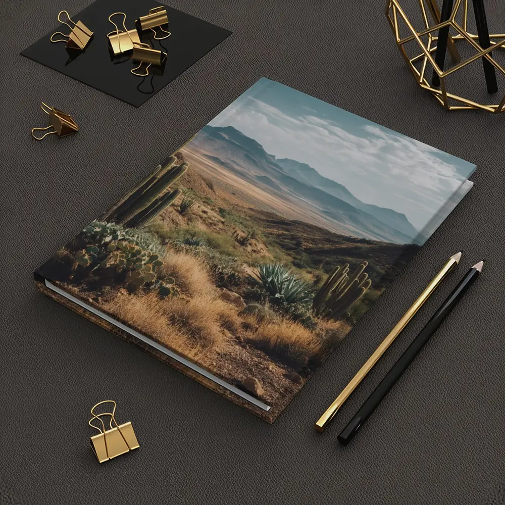 Desert Cactus Landscape With Mountain Views – Notebooks