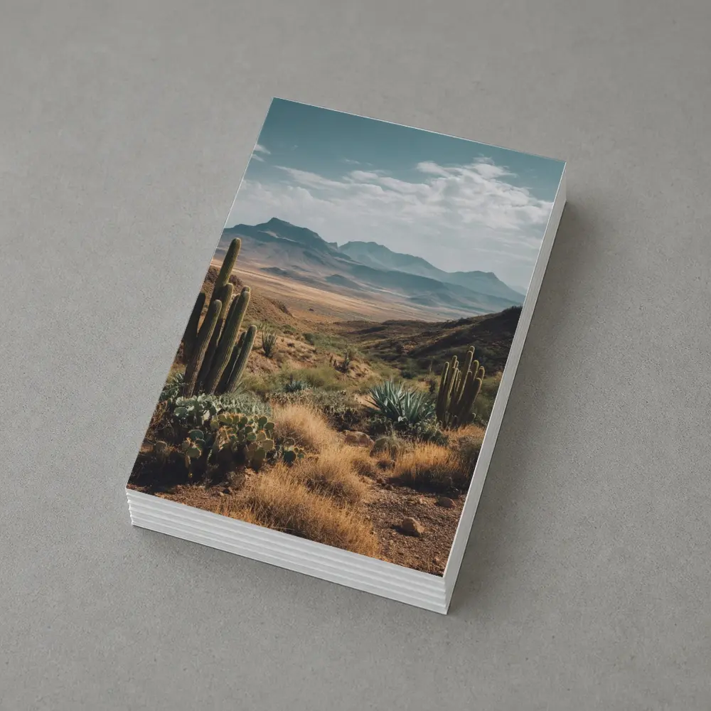 Desert Cactus Landscape With Mountain Views – Postcards