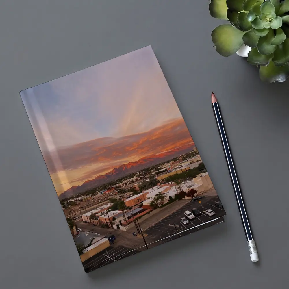 Tucson Arizona Sunset Mountains City View – Notebooks