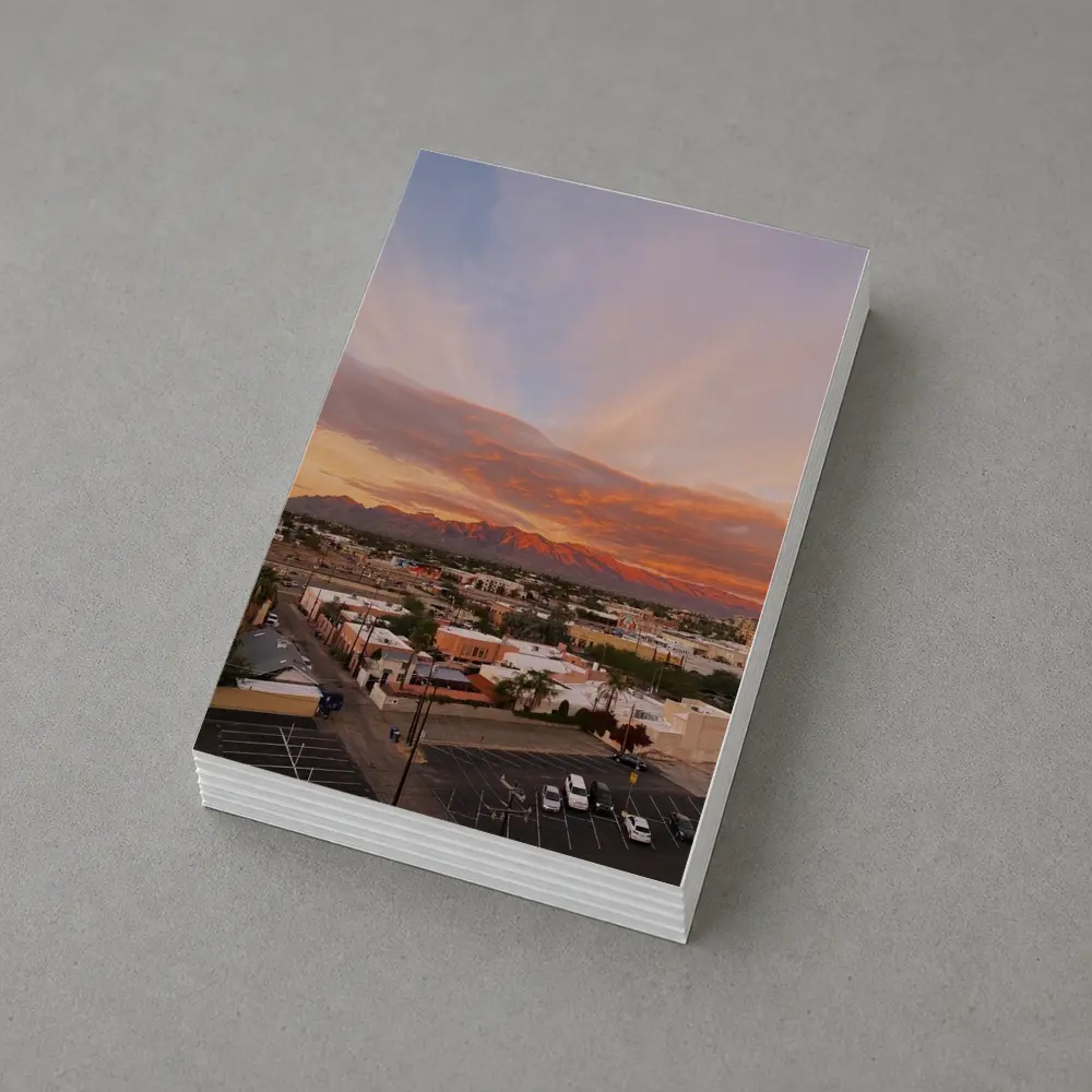 Tucson Arizona Sunset Mountains City View – Postcards