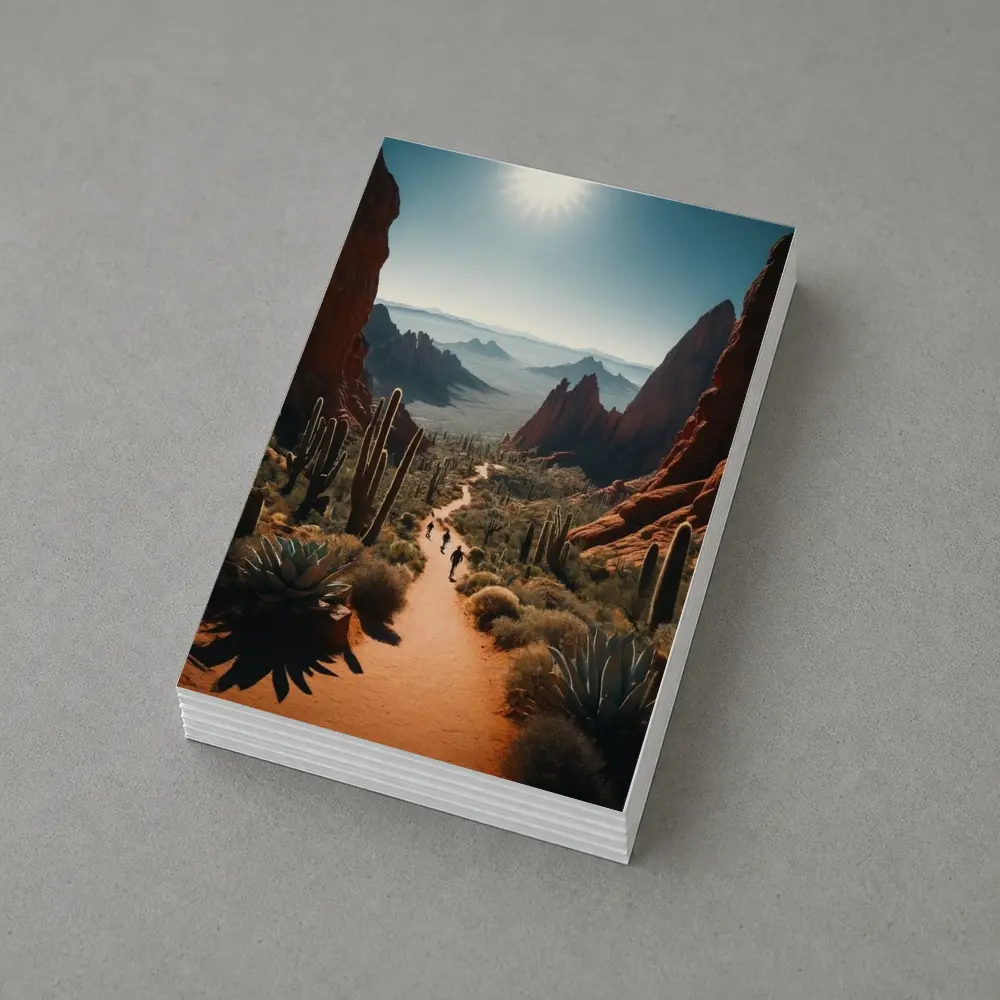 Desert Canyon Trail With Saguaro Cacti – Postcards