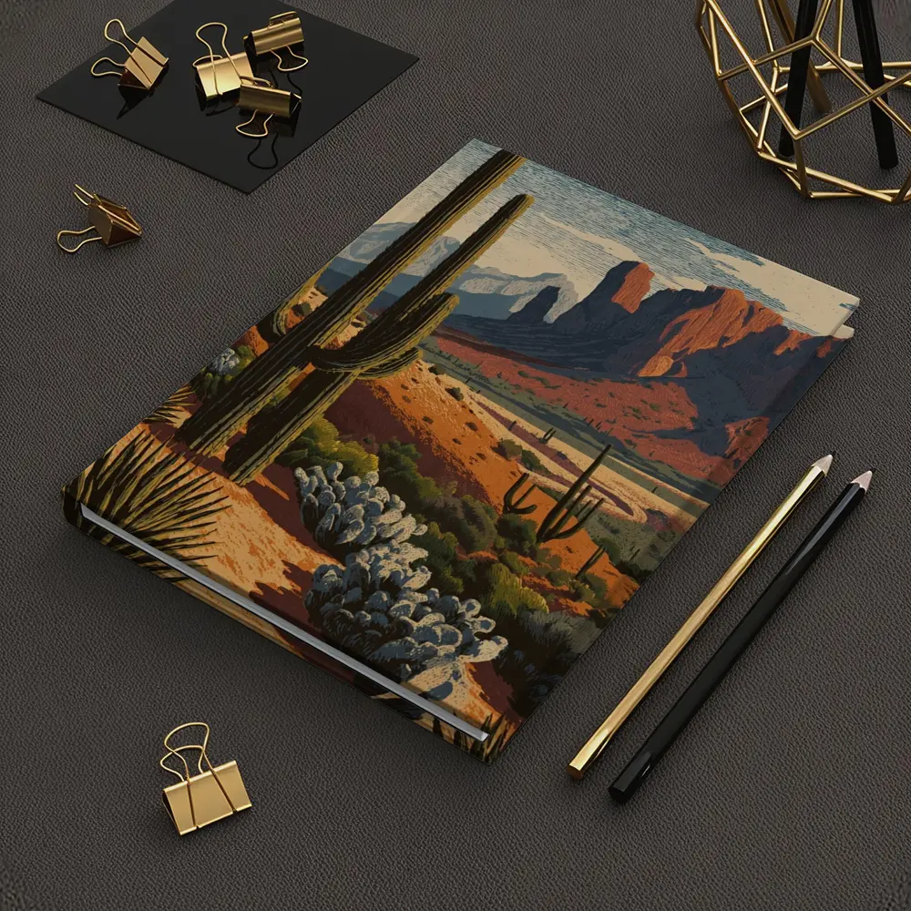Desert Saguaro Cactus Red Rock Mountains – Notebooks