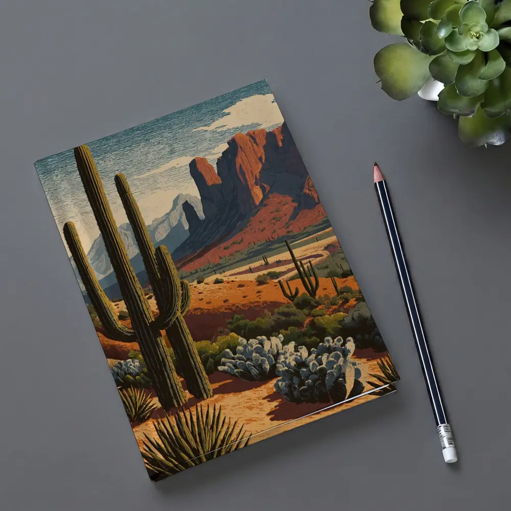 Desert Saguaro Cactus Red Rock Mountains – Notebooks