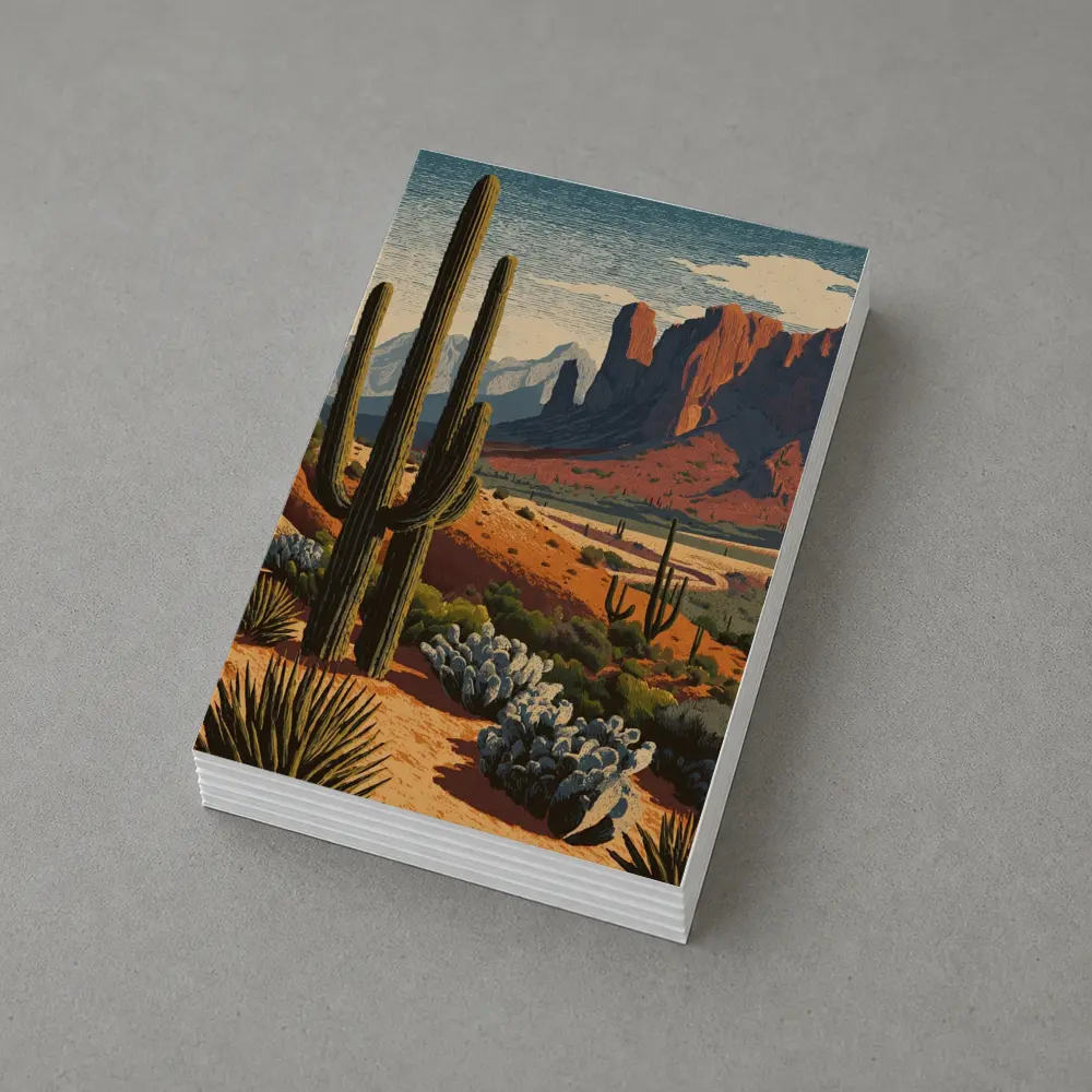 Desert Saguaro Cactus Red Rock Mountains – Postcards