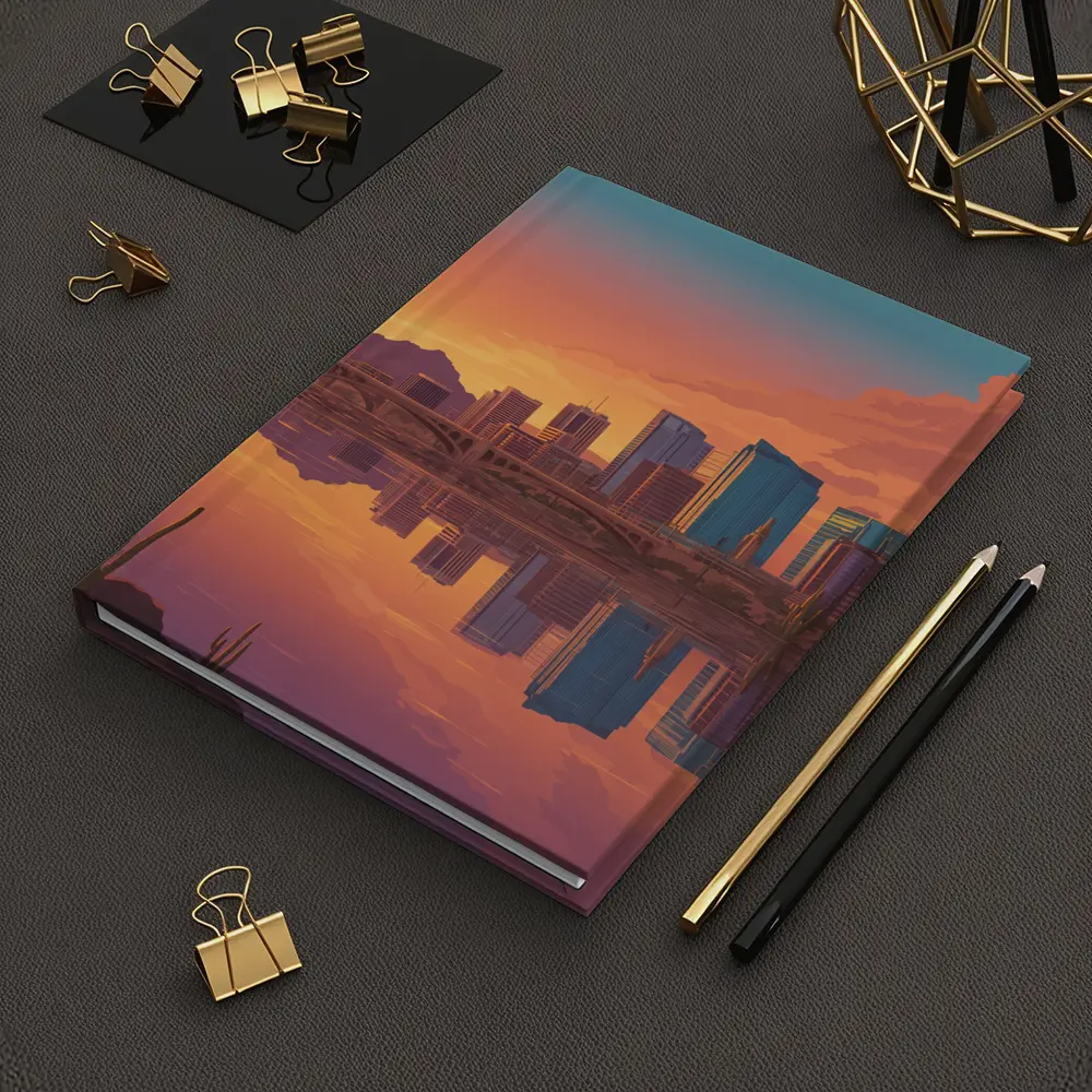Phoenix Arizona Skyline Sunset River Reflection – Notebooks