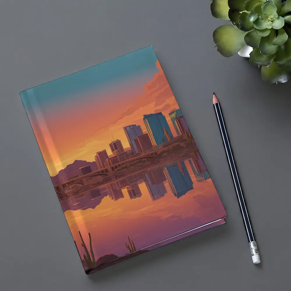 Phoenix Arizona Skyline Sunset River Reflection – Notebooks