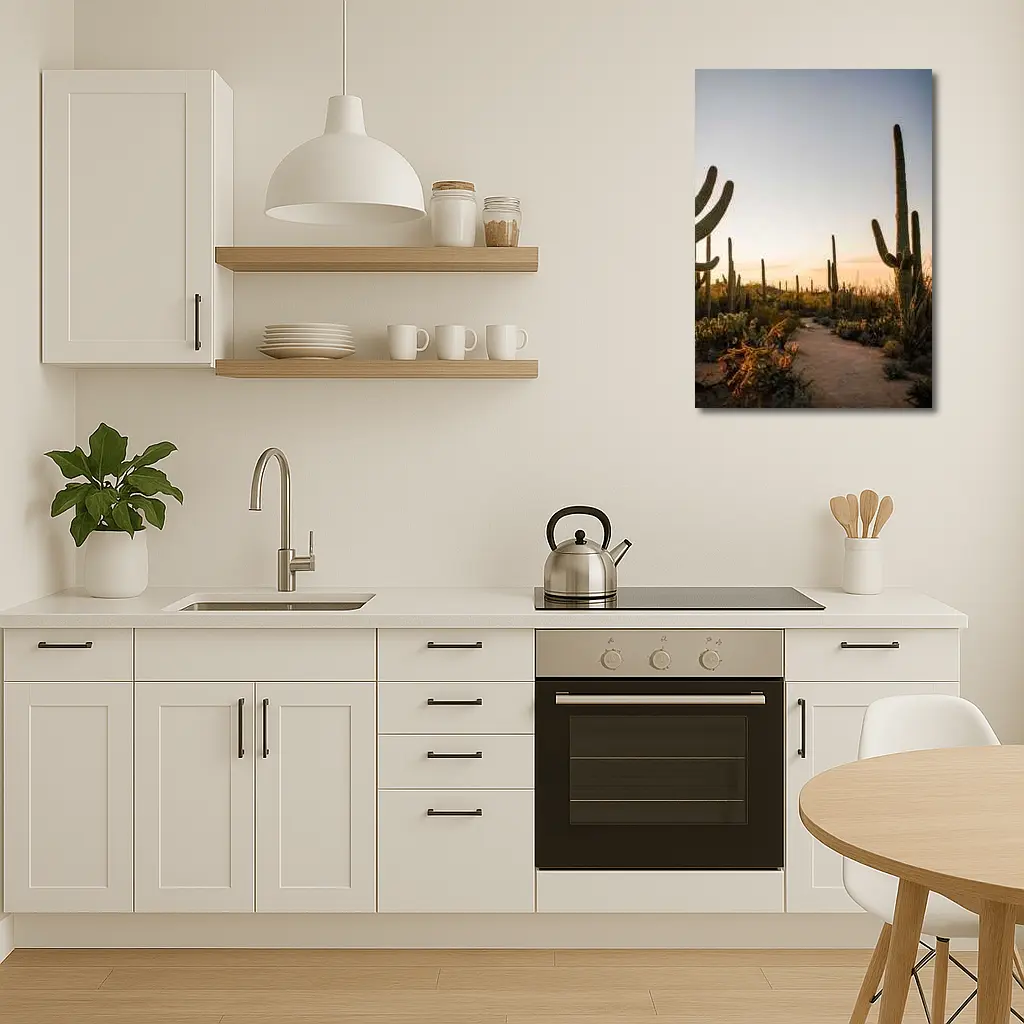 Saguaro Cactus Desert Path Golden Sunset – Wall Art