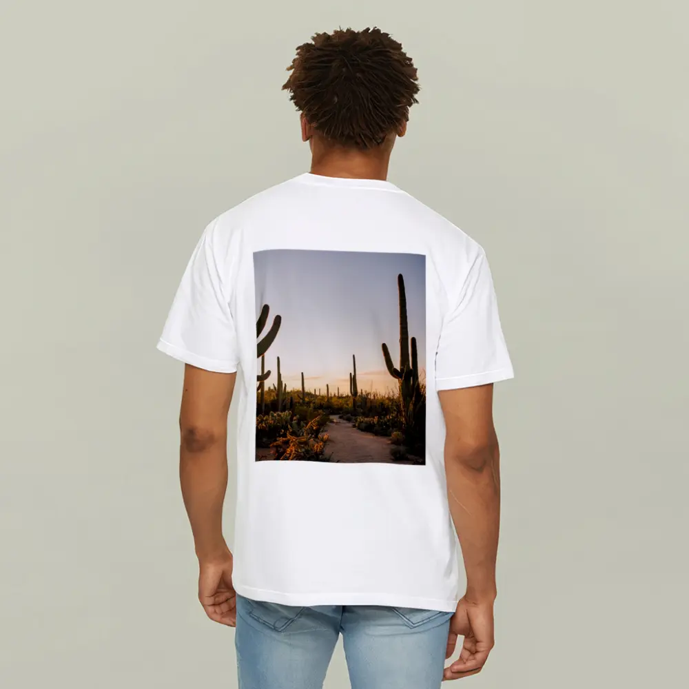 Saguaro Cactus Desert Path Golden Sunset – T-Shirts