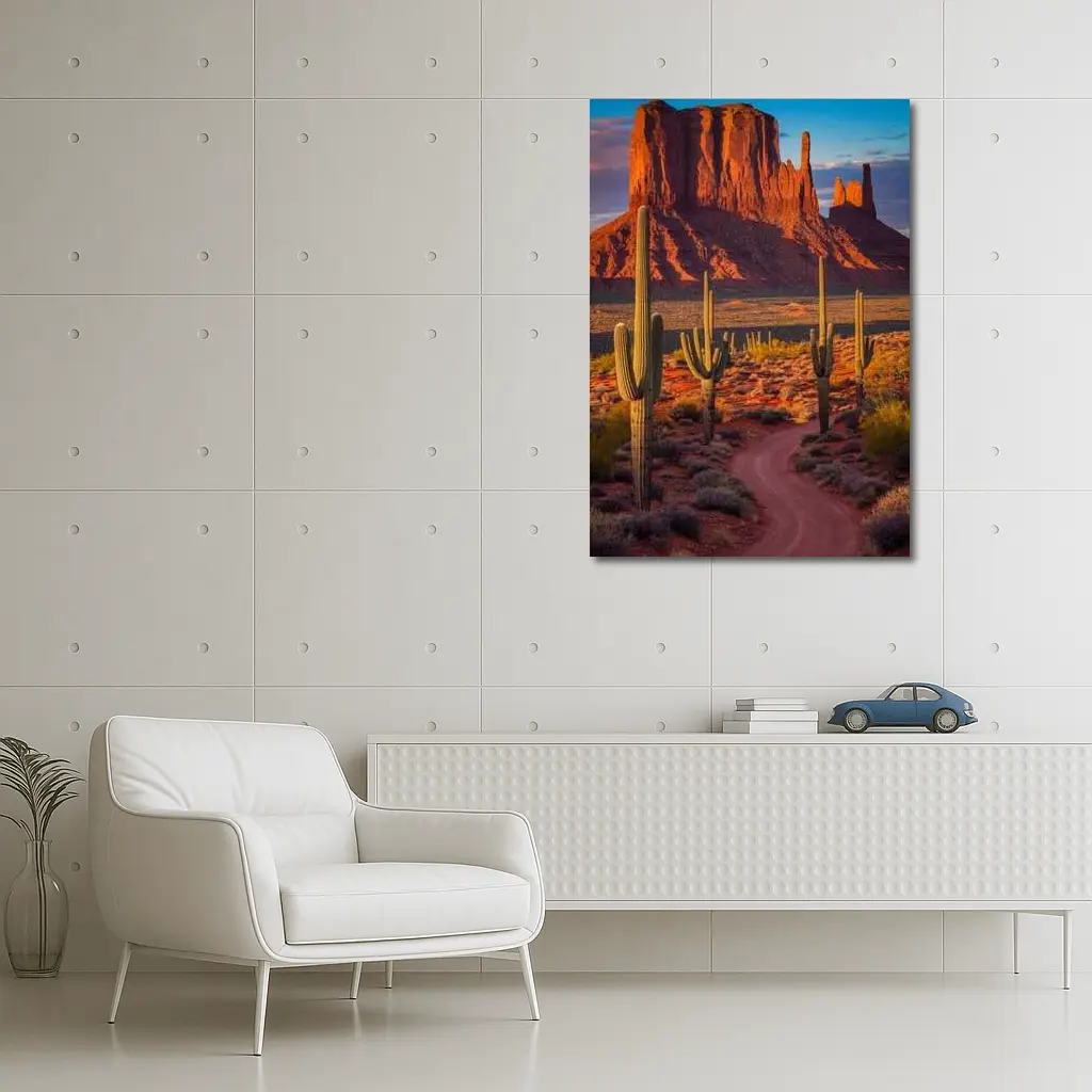 Monument Valley Desert Southwest Cactus Landscape – Wall Art