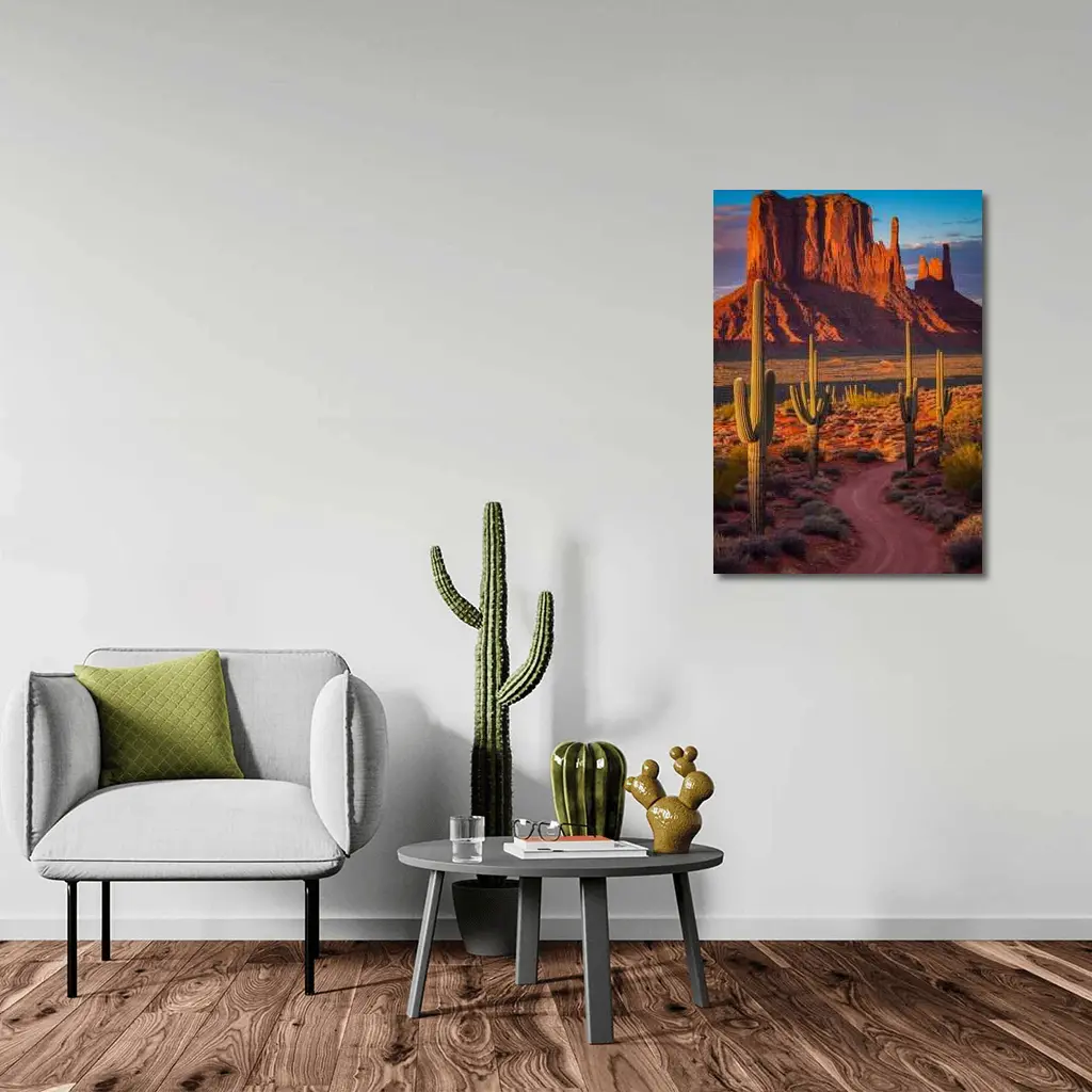 Monument Valley Desert Southwest Cactus Landscape – Wall Art