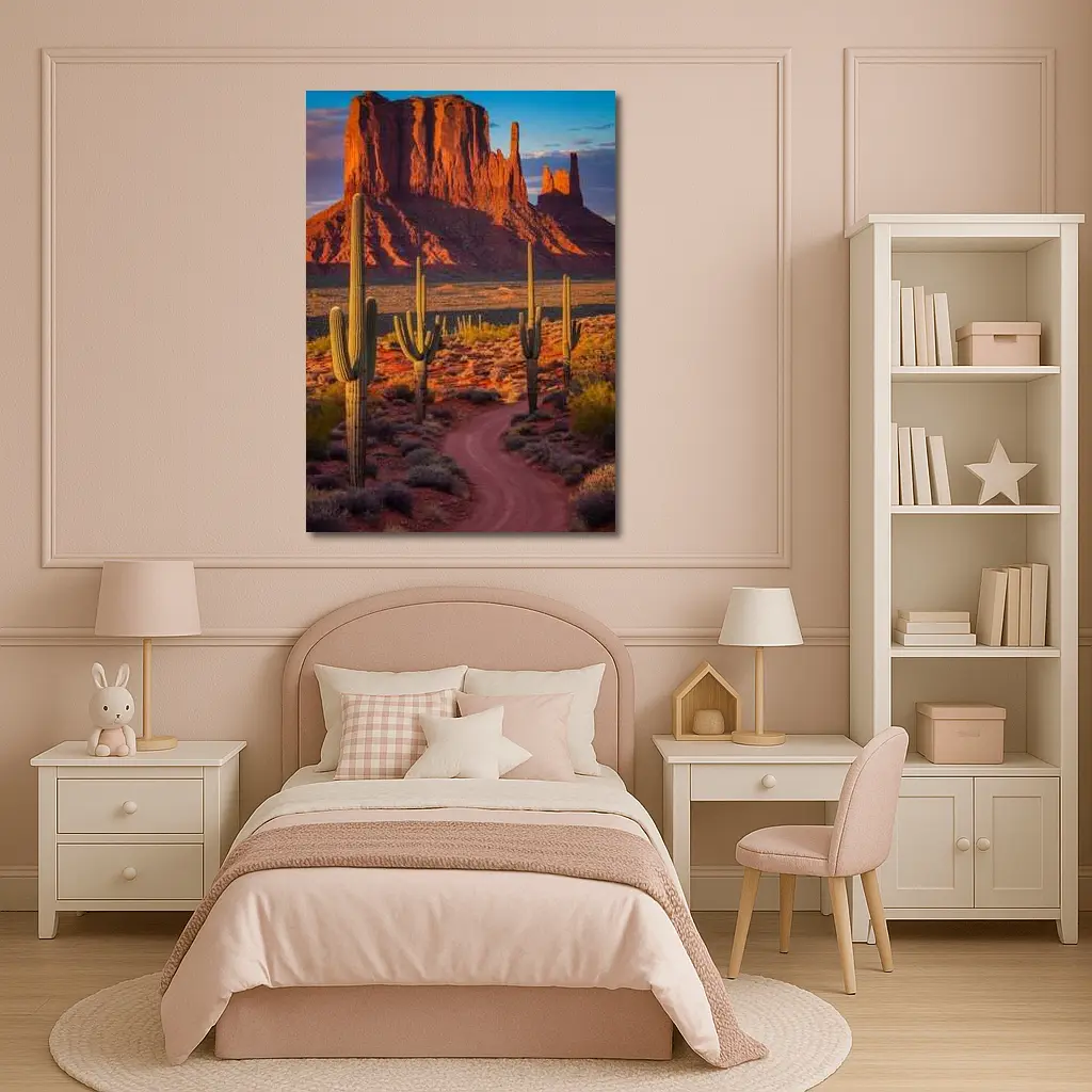 Monument Valley Desert Southwest Cactus Landscape – Wall Art