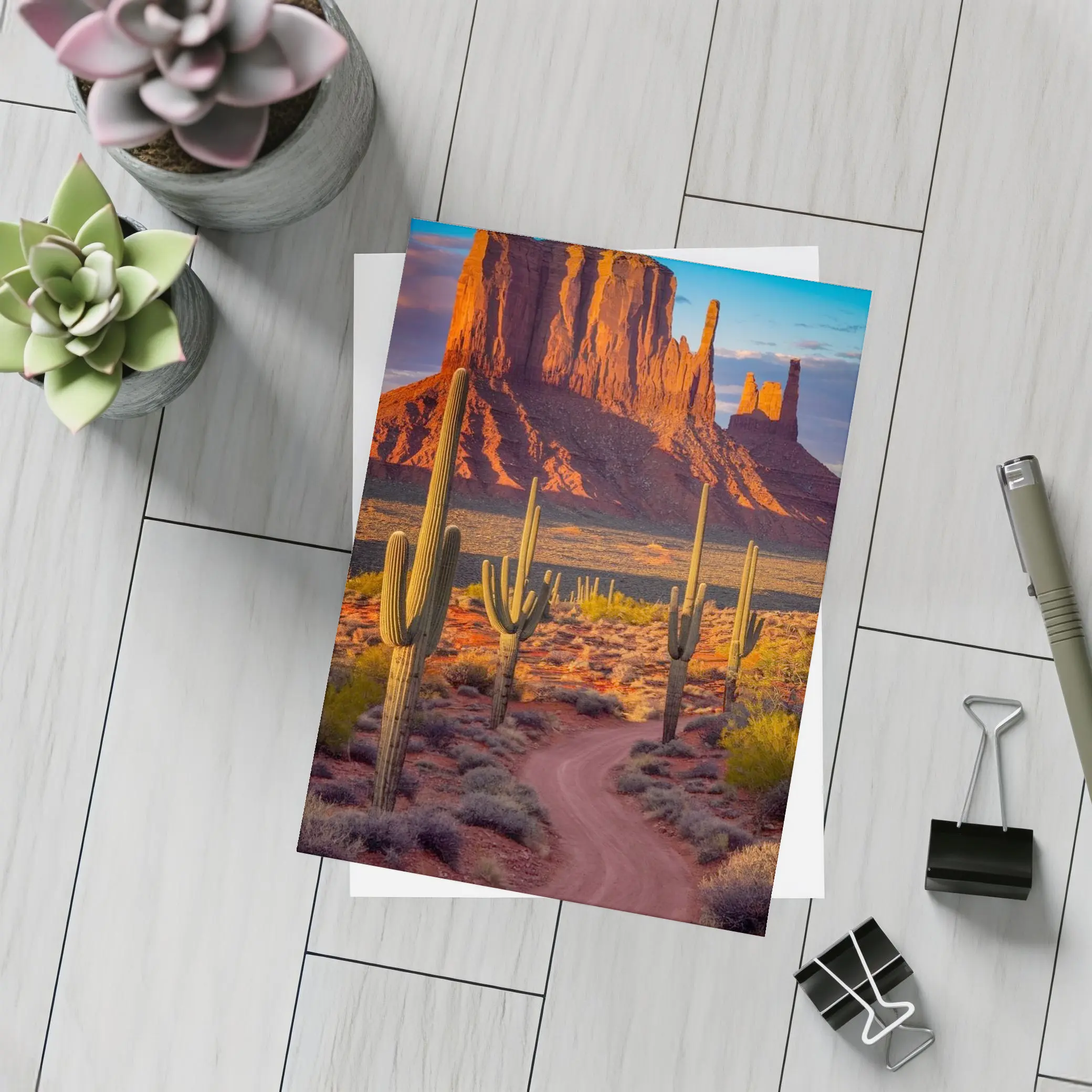 Monument Valley Desert Southwest Cactus Landscape – Postcards
