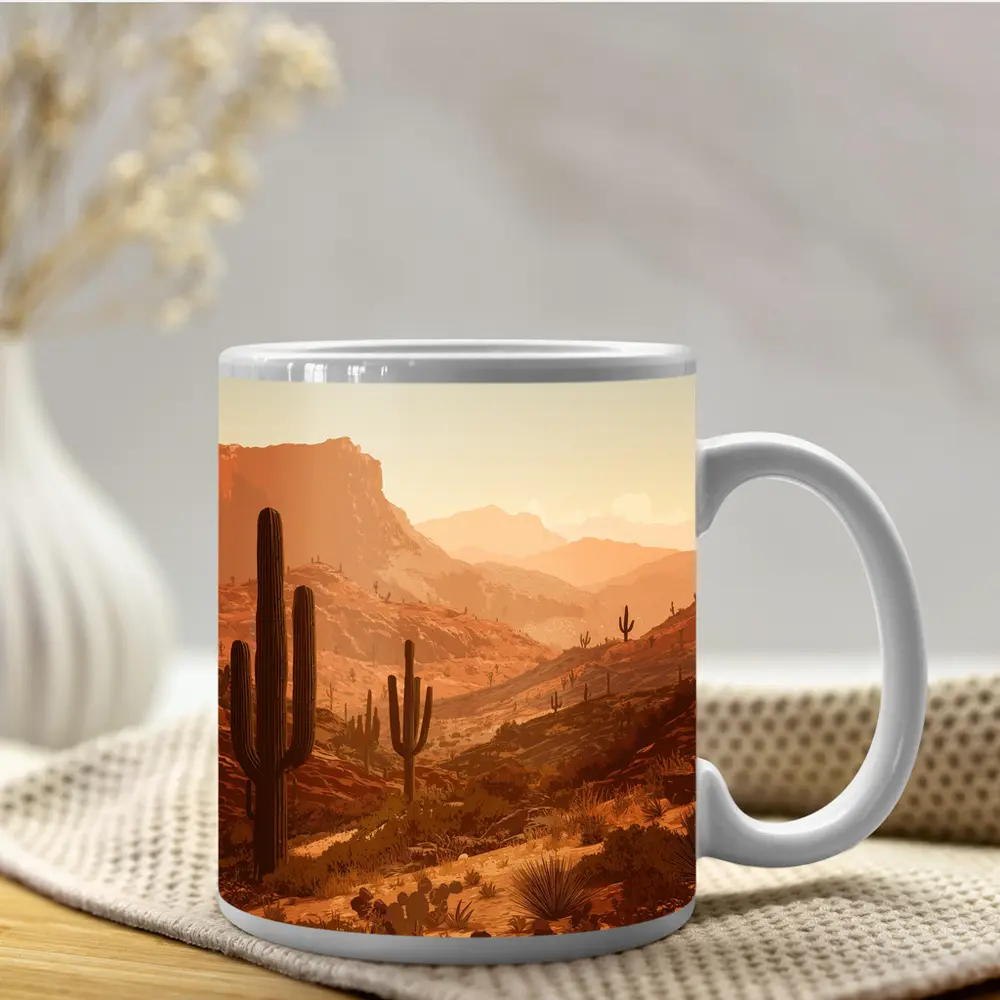 Desert Canyon Saguaro Cactus Warm Sunset – Mugs