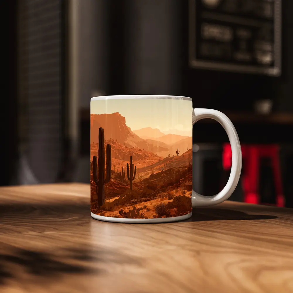 Desert Canyon Saguaro Cactus Warm Sunset – Mugs