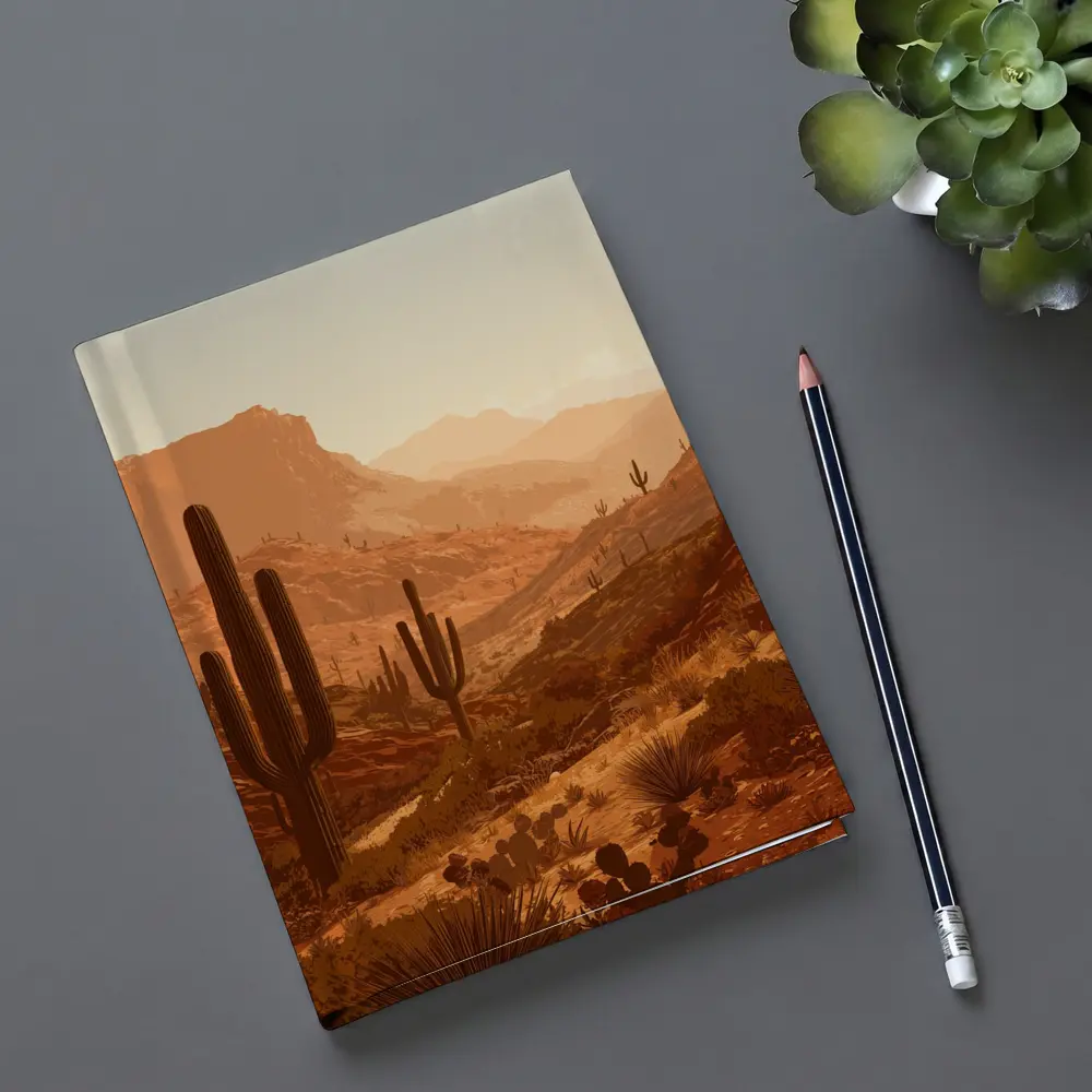 Desert Canyon Saguaro Cactus Warm Sunset – Notebooks