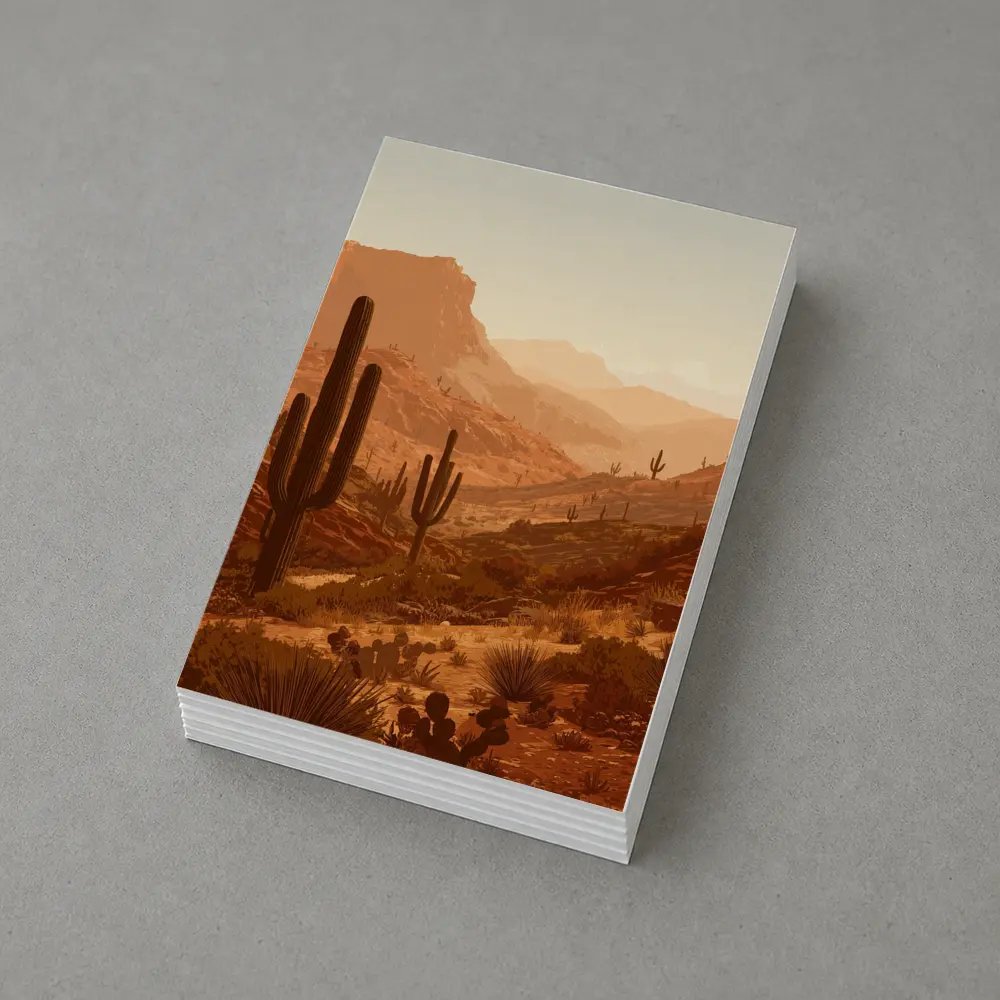 Desert Canyon Saguaro Cactus Warm Sunset – Postcards