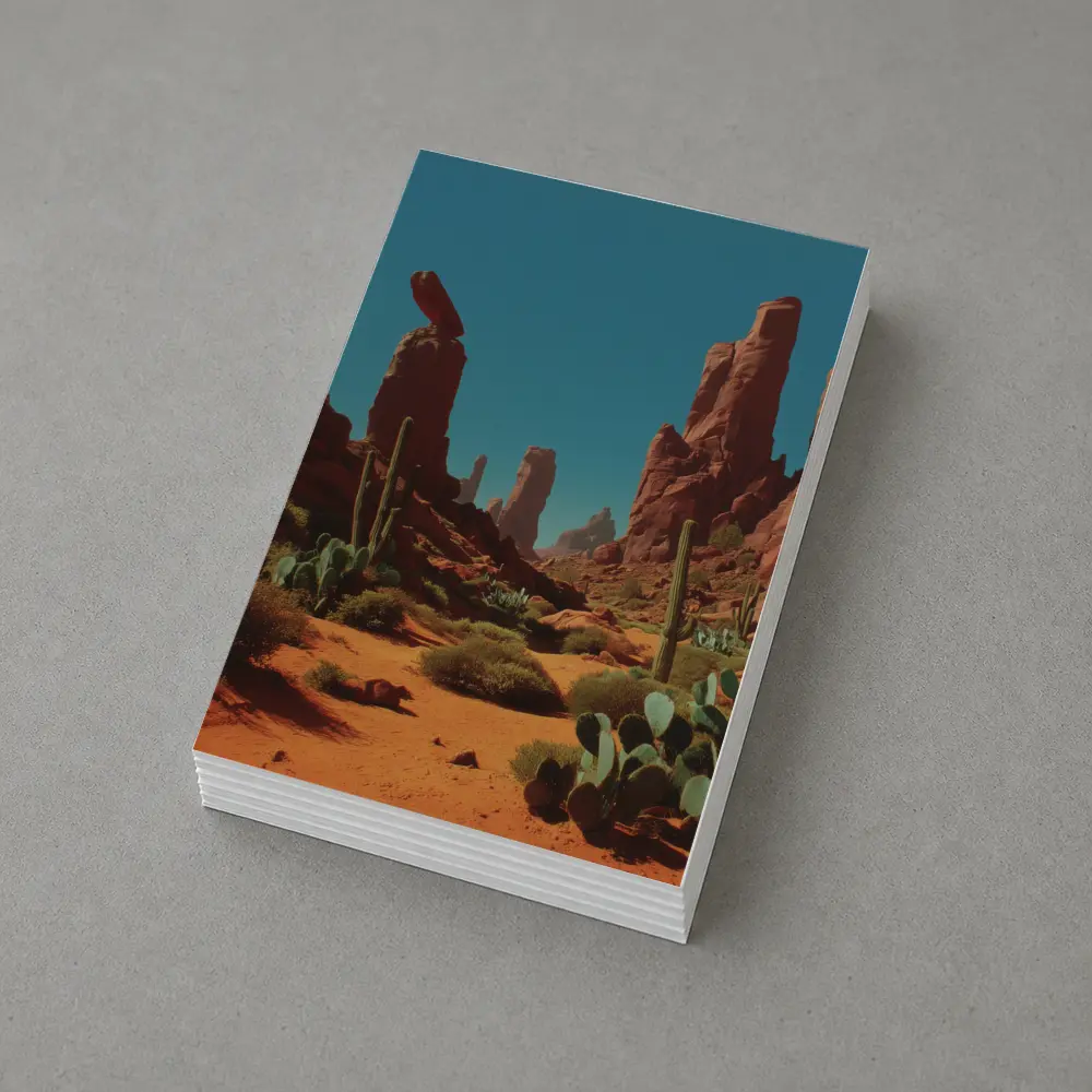 Red Rock Desert Canyons With Saguaro Cacti – Postcards
