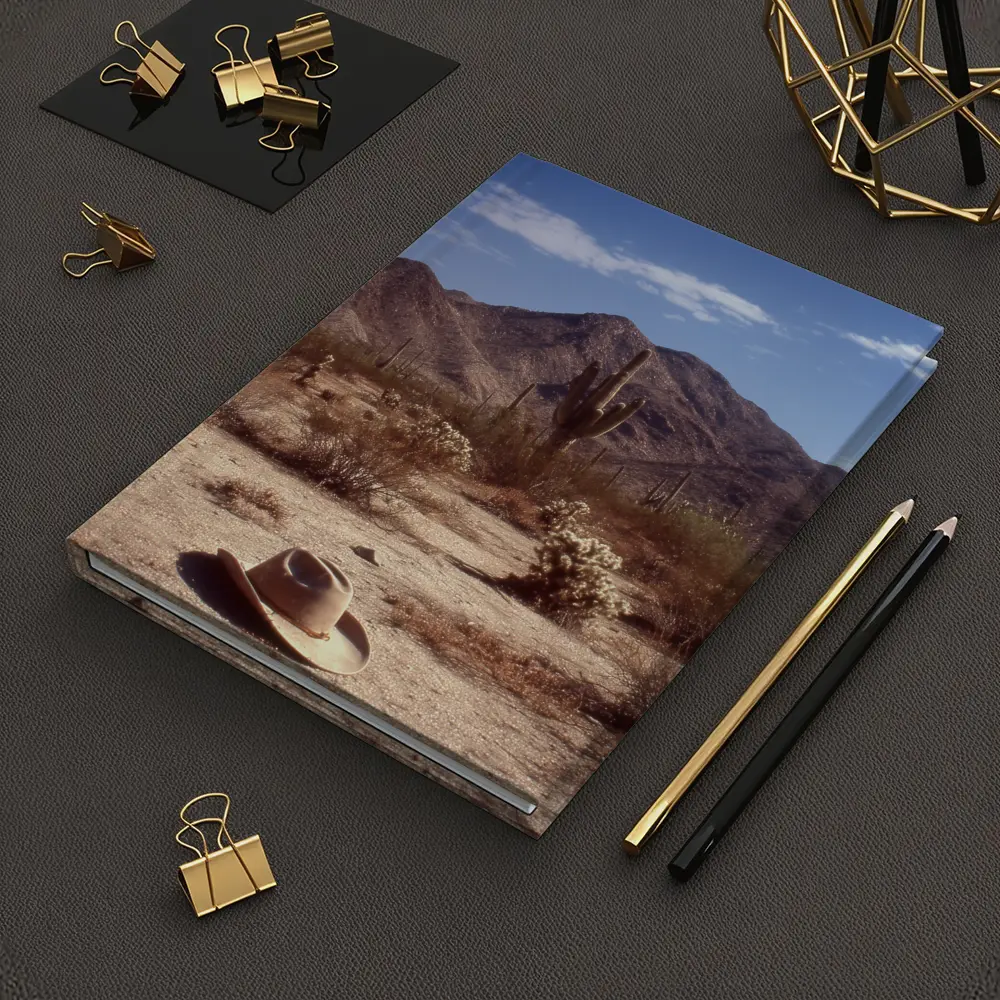 Cowboy Hat Saguaro Cactus Desert Mountain Landscape – Notebooks