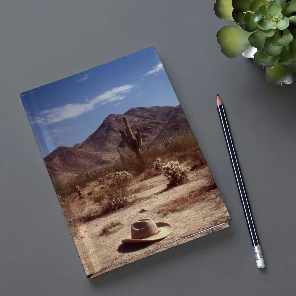 Cowboy Hat Saguaro Cactus Desert Mountain Landscape – Notebooks