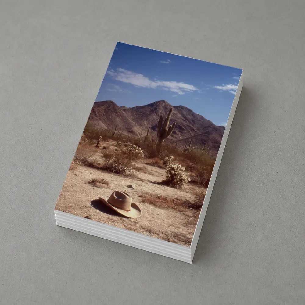 Cowboy Hat Saguaro Cactus Desert Mountain Landscape – Postcards