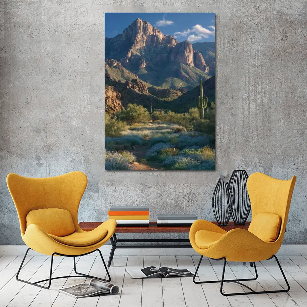Saguaro Cactus Desert Mountain Landscape Arizona – Wall Art