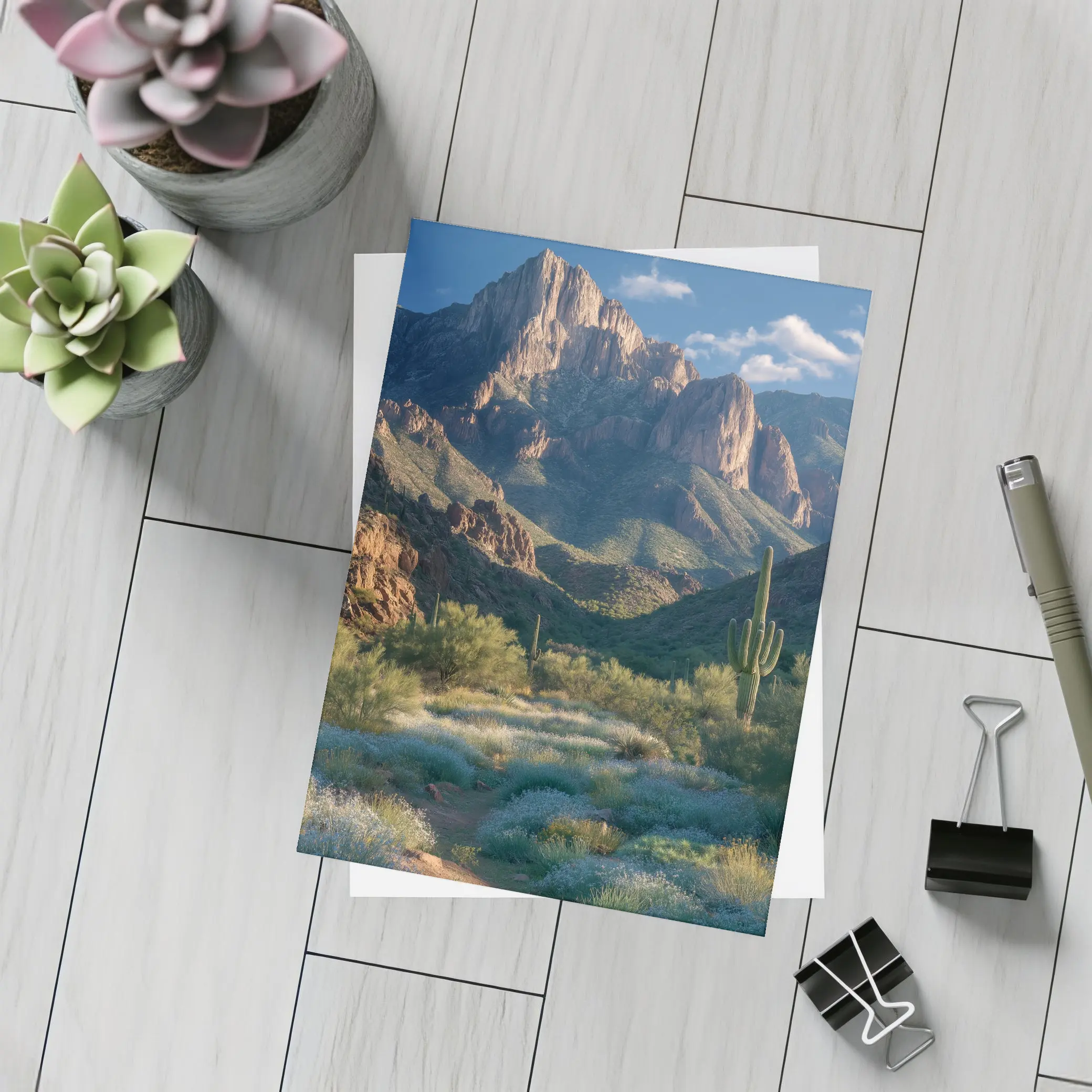Saguaro Cactus Desert Mountain Landscape Arizona – Postcards