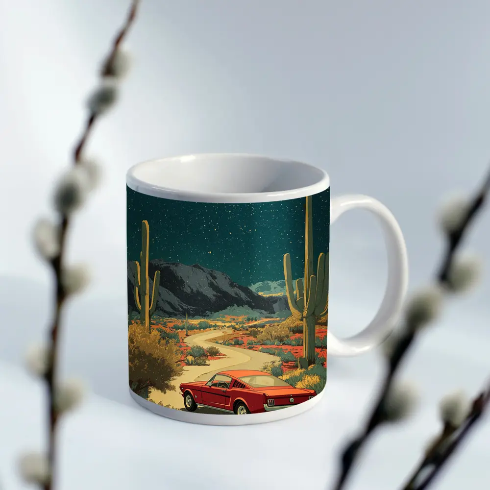 Ford Mustang Red Desert Night Drive – Mugs