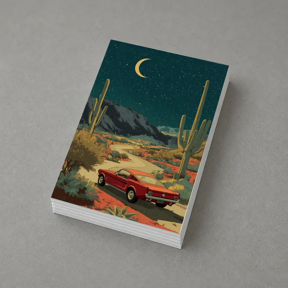Ford Mustang Red Desert Night Drive – Postcards
