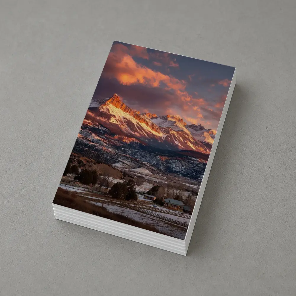 Rocky Mountain Sunset Winter Farm Landscape – Postcards