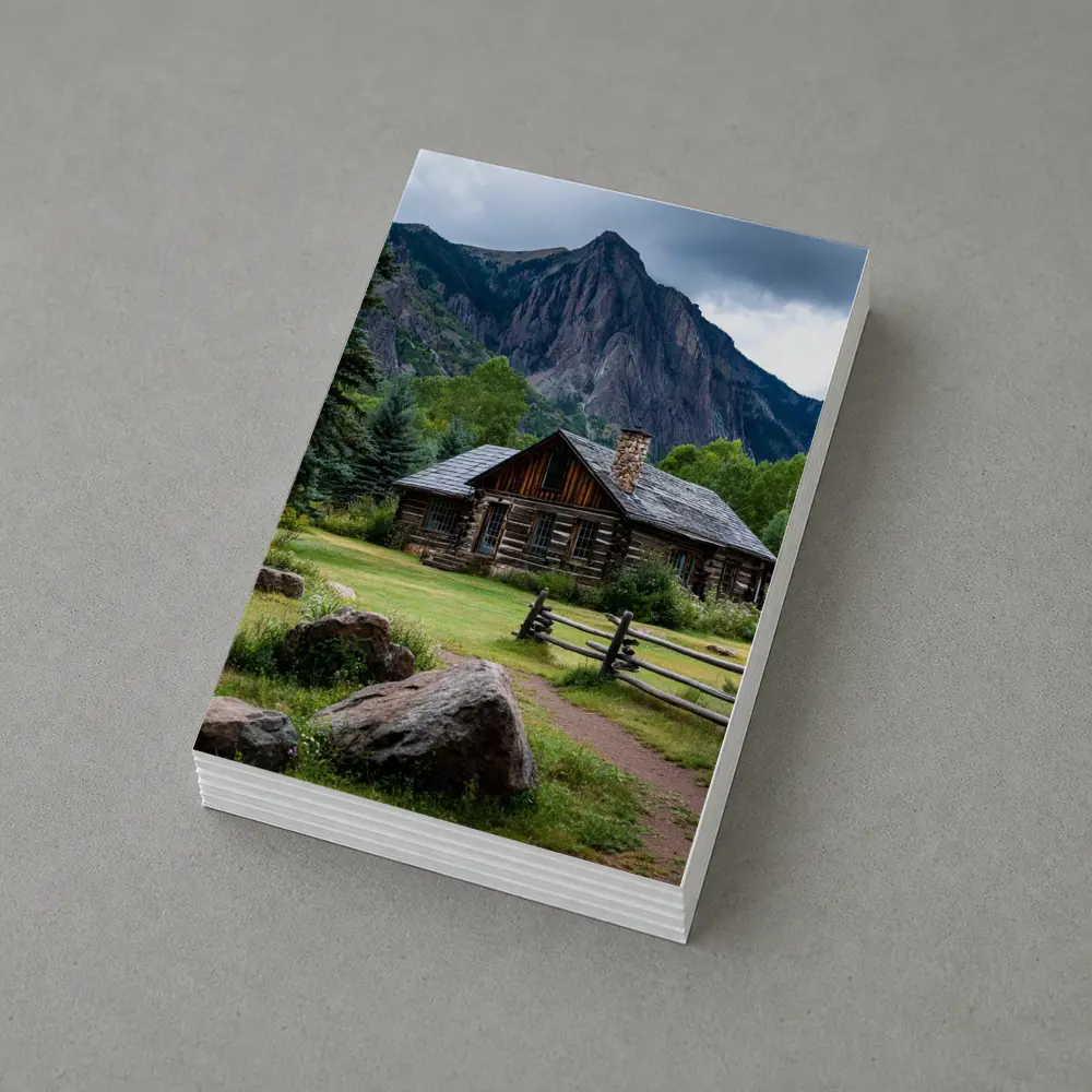 Rustic Log Cabin Rocky Mountain Landscape – Postcards