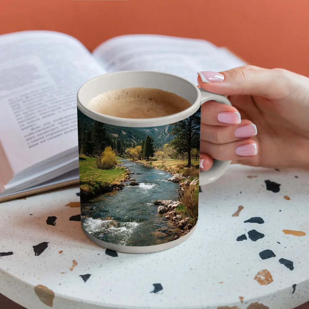 Mountain River Stream Rocky Colorado Landscape – Mugs