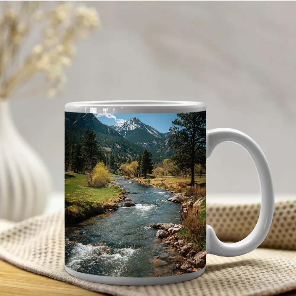 Mountain River Stream Rocky Colorado Landscape – Mugs