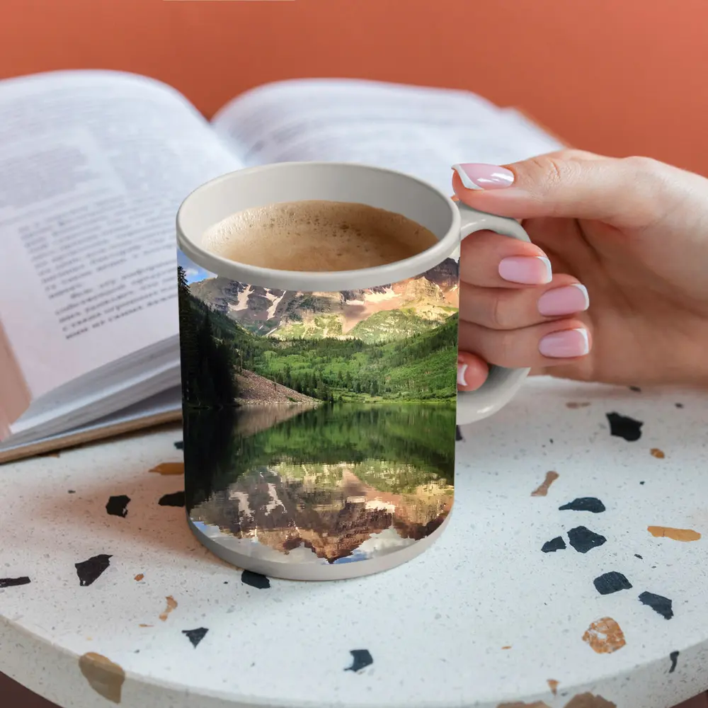 Maroon Bells Mountain Lake Reflection Colorado – Mugs