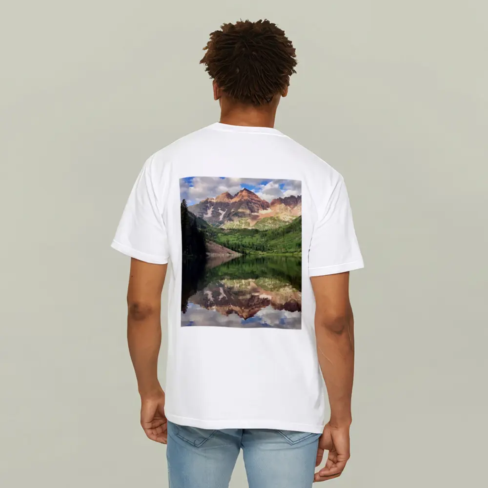 Maroon Bells Mountain Lake Reflection Colorado – T-Shirts