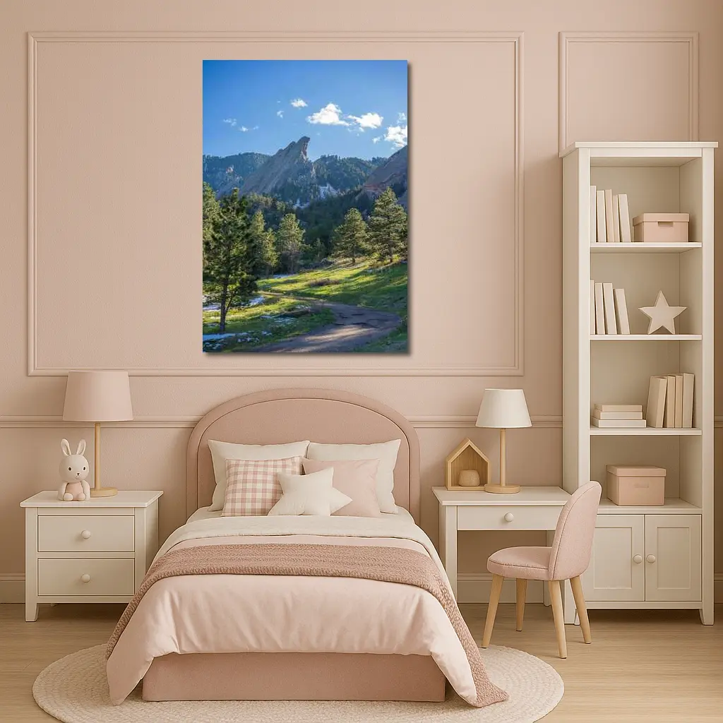 Flatirons Boulder Colorado Mountain Trail View – Wall Art