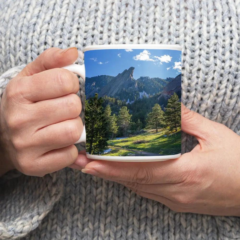 Flatirons Boulder Colorado Mountain Trail View – Mugs