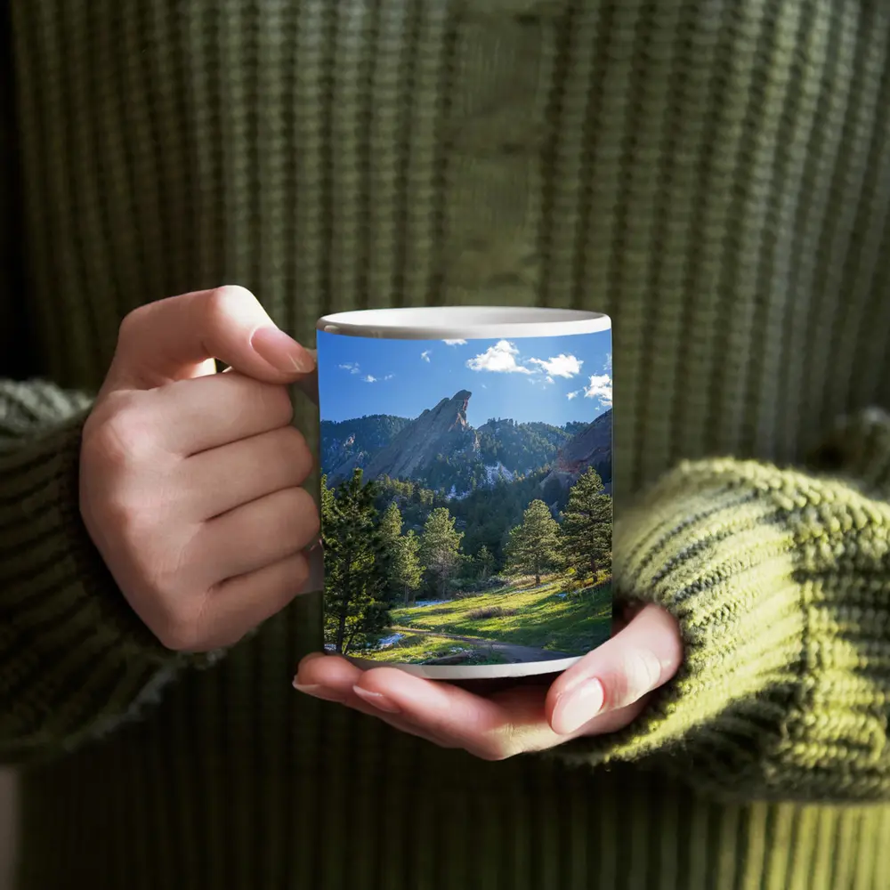 Flatirons Boulder Colorado Mountain Trail View – Mugs