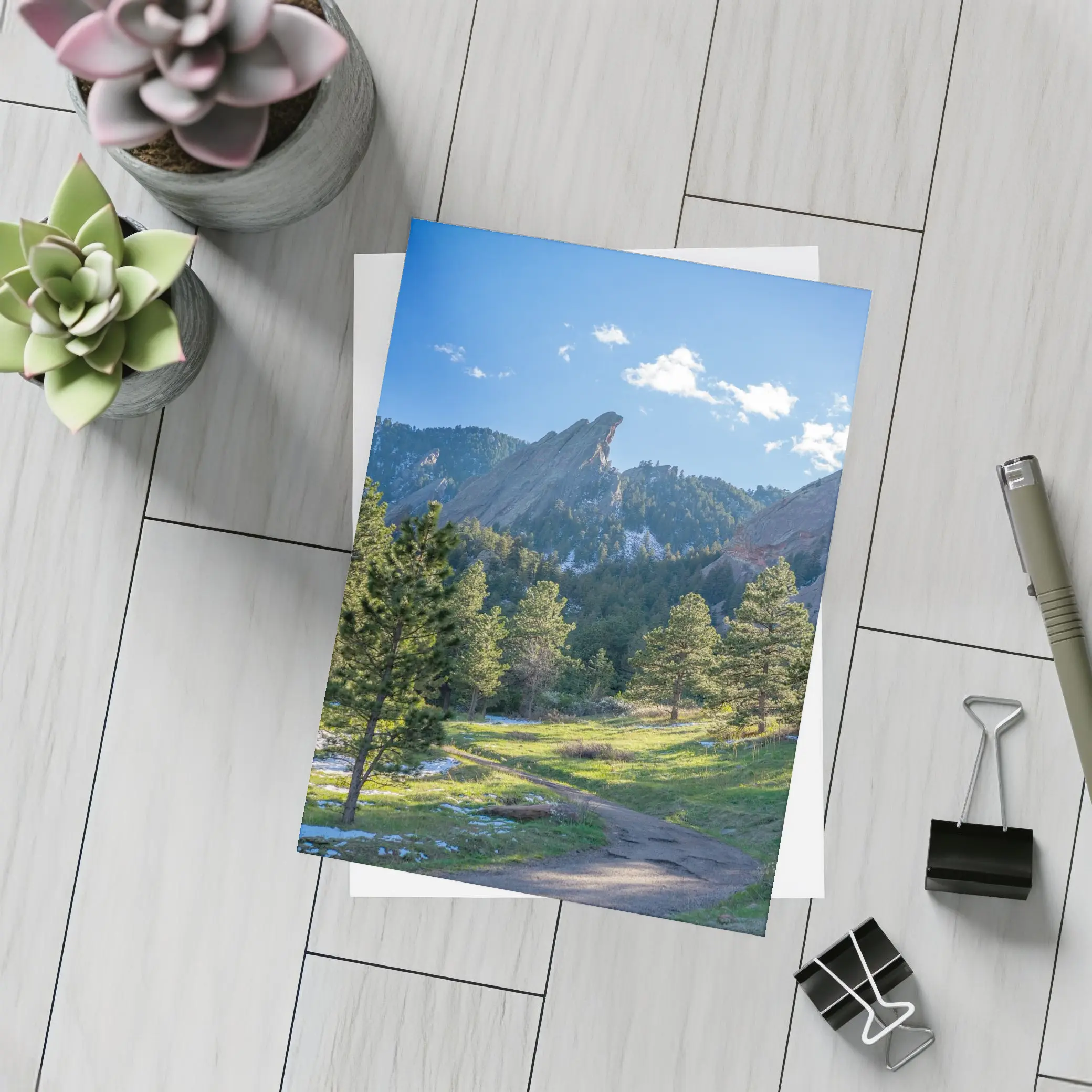 Flatirons Boulder Colorado Mountain Trail View – Postcards
