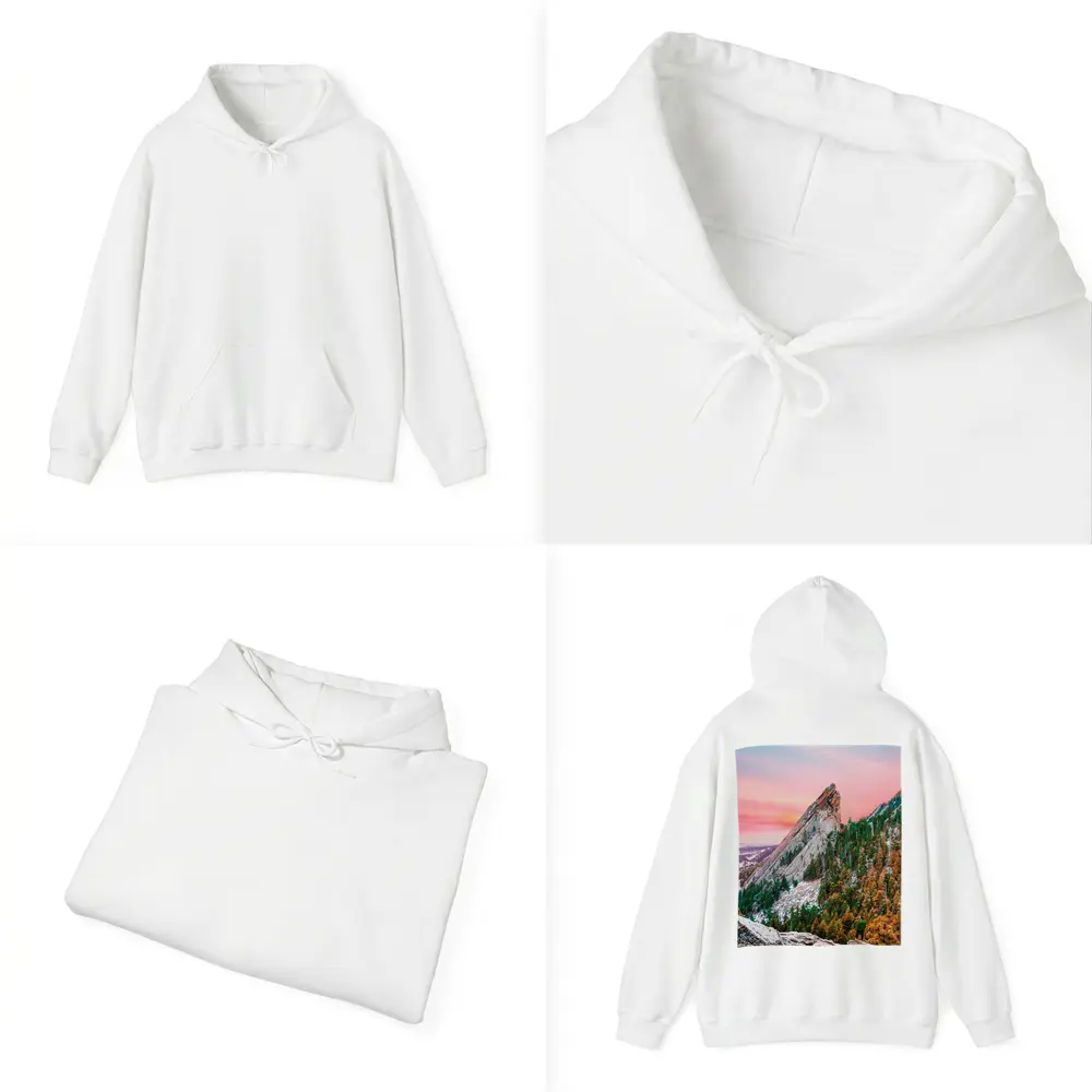 Flatirons Boulder Colorado Pink Sunset Hiker – Hoodies
