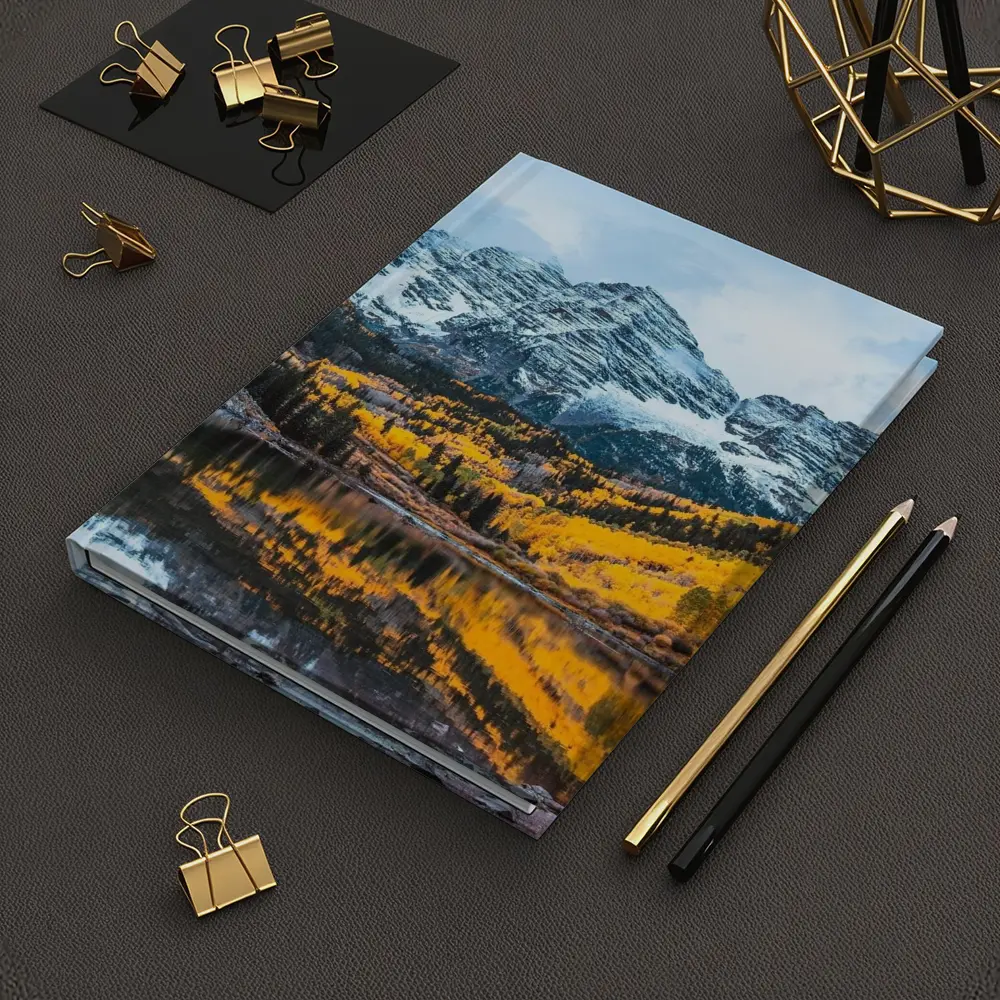 Maroon Bells Snow Autumn Lake Reflection – Notebooks