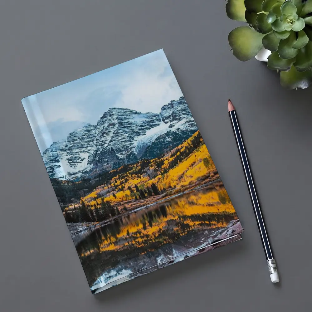 Maroon Bells Snow Autumn Lake Reflection – Notebooks