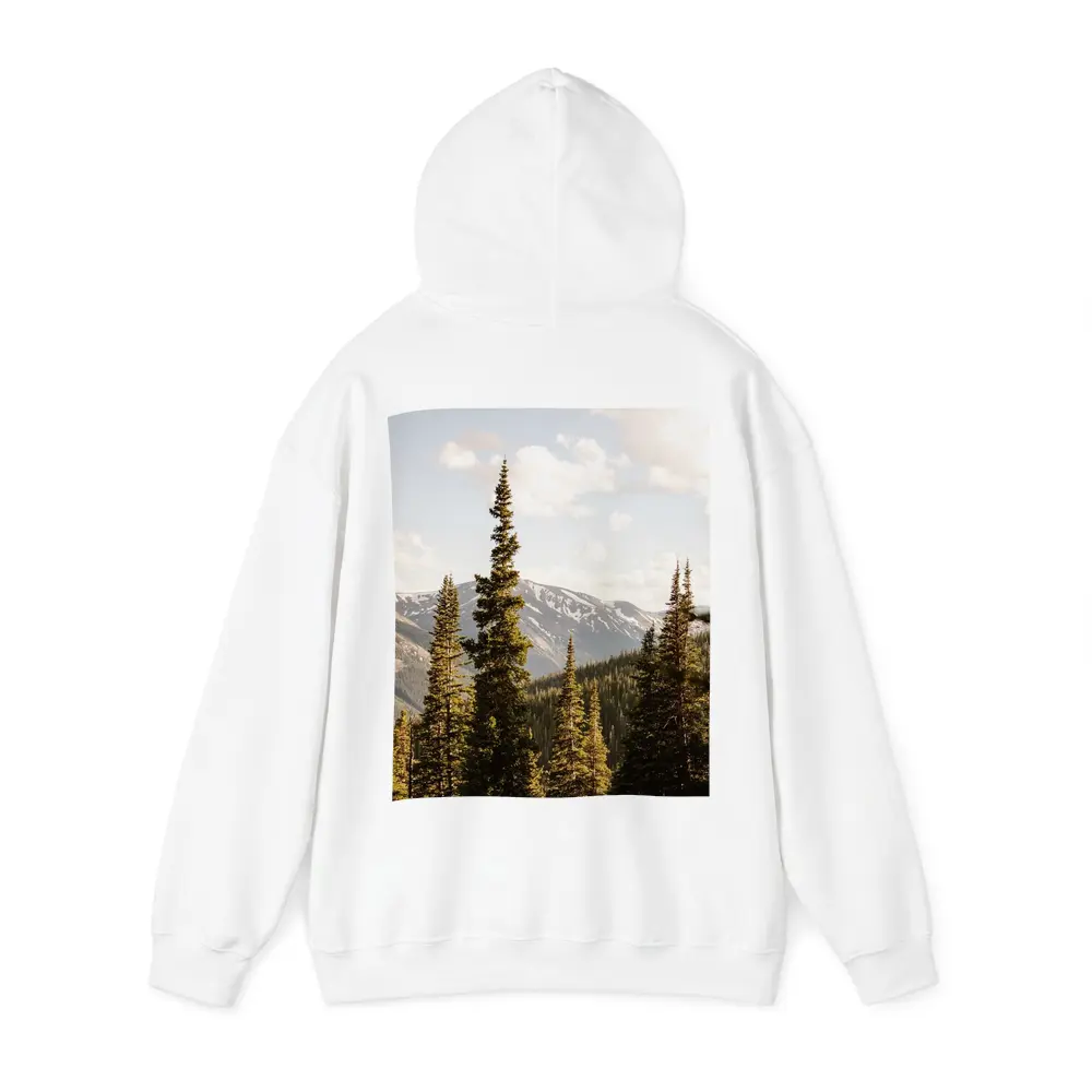 Tall Pine Trees Snow Capped Mountain Landscape – Hoodies
