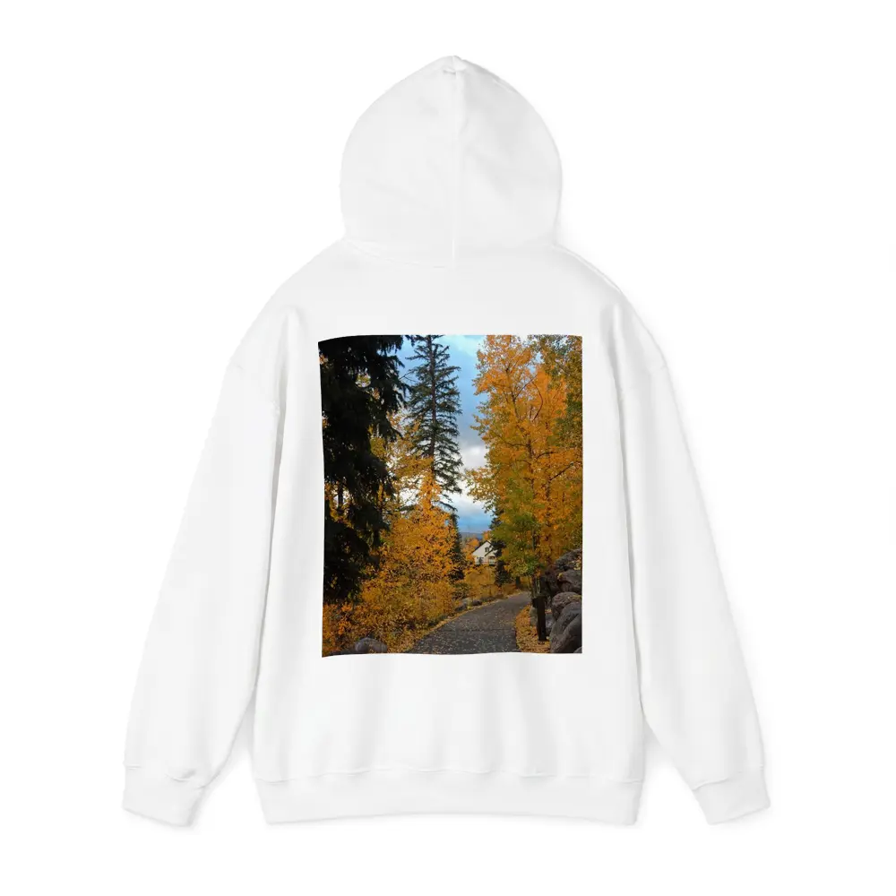 Autumn Path Golden Trees Cloudy Sky – Hoodies