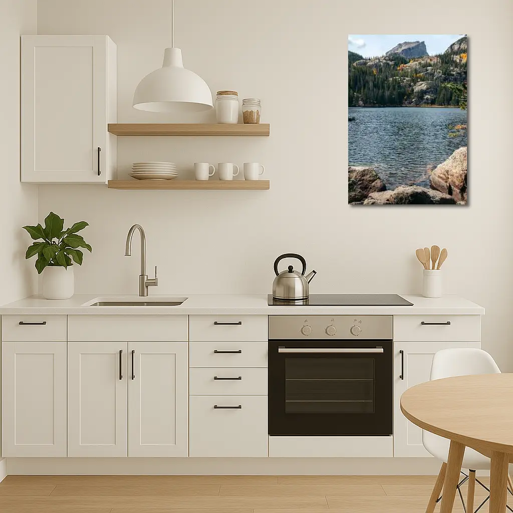 Alpine Lake Rocky Mountain Autumn Forest – Wall Art
