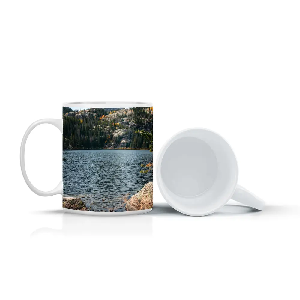 Alpine Lake Rocky Mountain Autumn Forest – Mugs