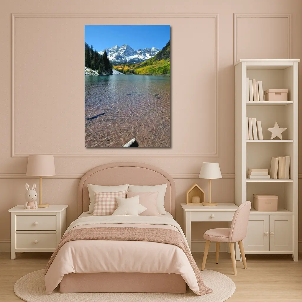 Maroon Bells Lake Colorado Mountains Autumn – Wall Art