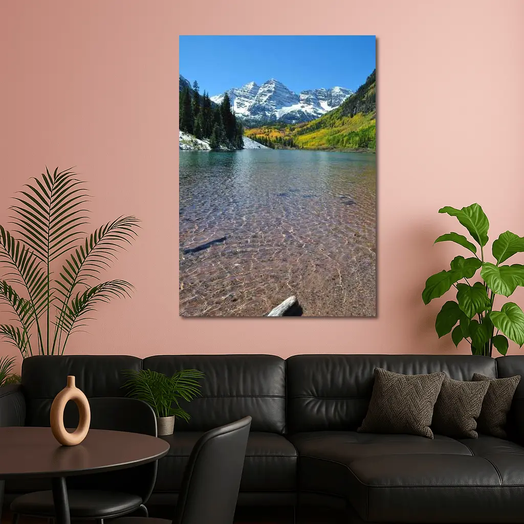 Maroon Bells Lake Colorado Mountains Autumn – Wall Art