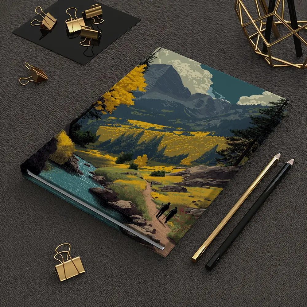 Maroon Bells Colorado Retro Travel Art – Notebooks