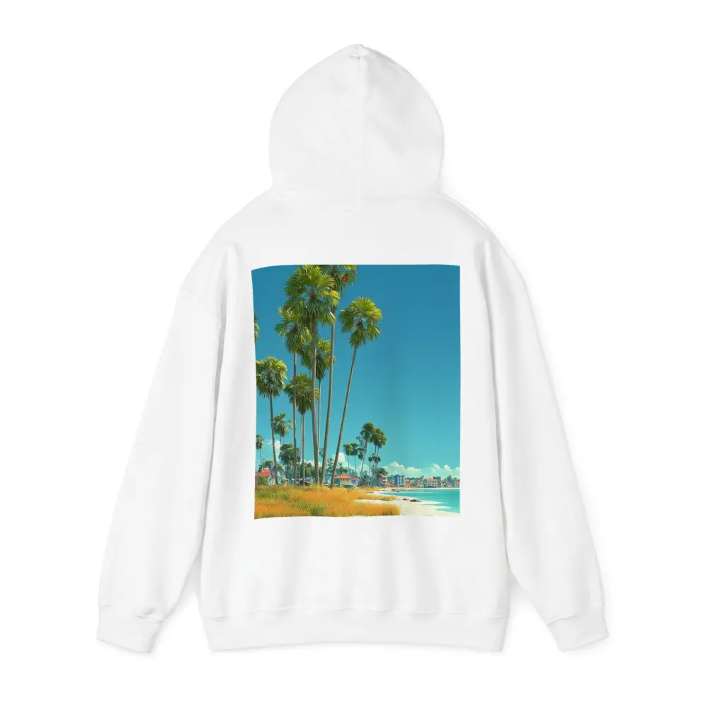 Tropical Beach Palm Trees Clear Blue Sky – Hoodies